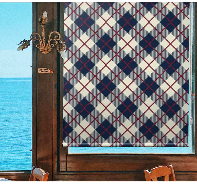 Plaid Patterned Fabric modern roller blind - TenStickers