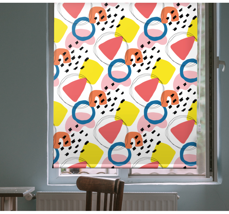 Quirky geometric patterns modern roller blind - TenStickers