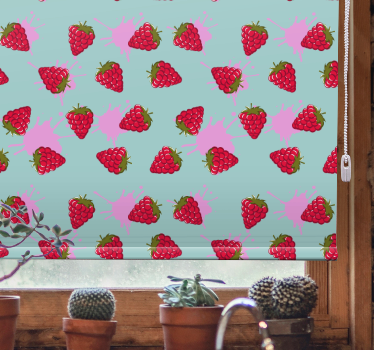 Strawberry splashes fruit and vegetable roller blind - TenStickers