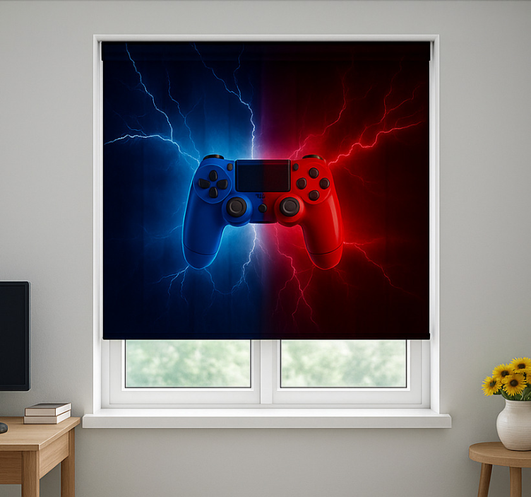 Red blue electric controller  geek roller blind - TenStickers