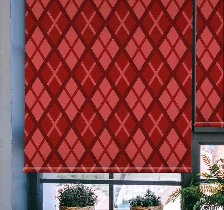 Red roller blind with diamond pattern design - TenStickers