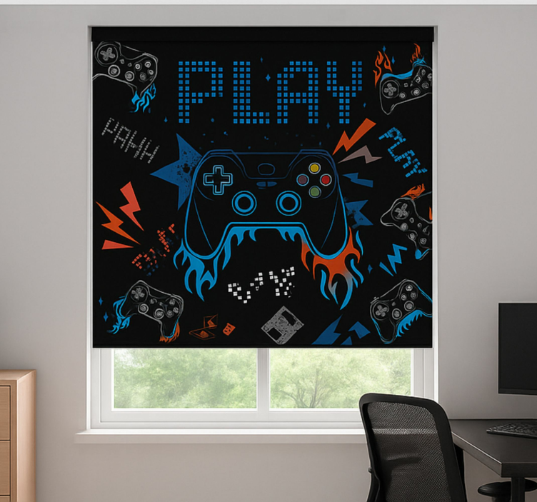 Retro punk game console  geek roller blind - TenStickers