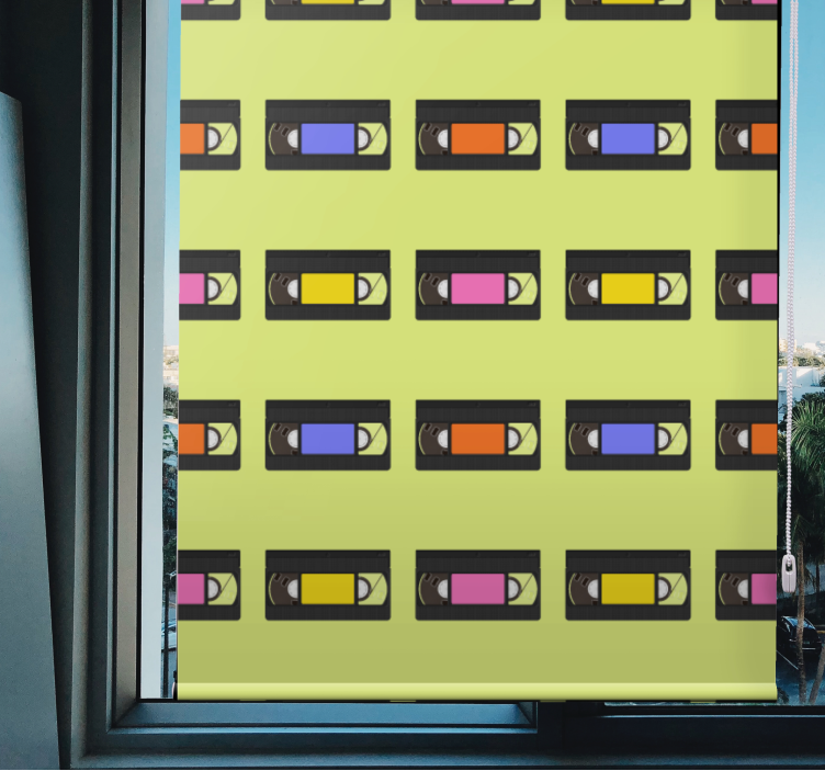 Retro Video Tapes geek roller blind - TenStickers