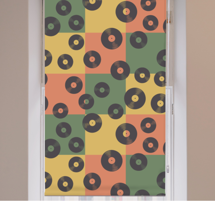 Retro roller blind vinyl record design - TenStickers