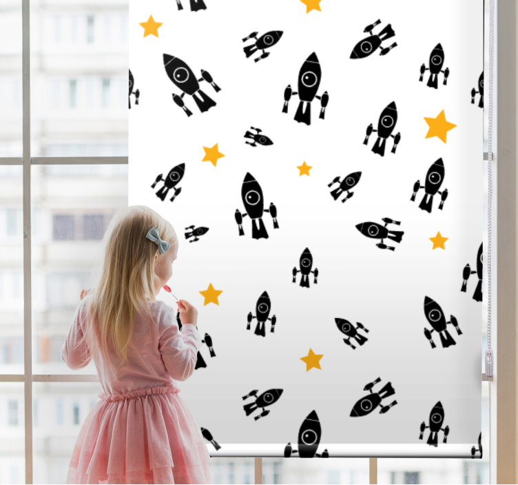 Rocket Star Adventure geek roller blind - TenStickers
