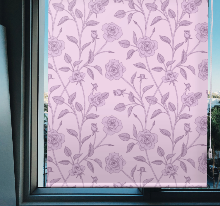 Rose Floral Pattern flowers and plants roller blind - TenStickers
