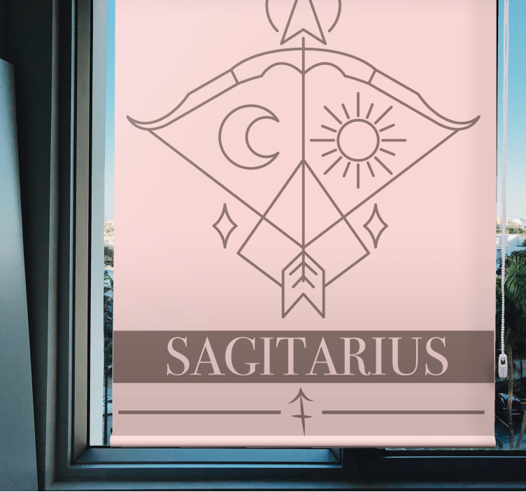 Sagittarius Symbol text roller blind - TenStickers