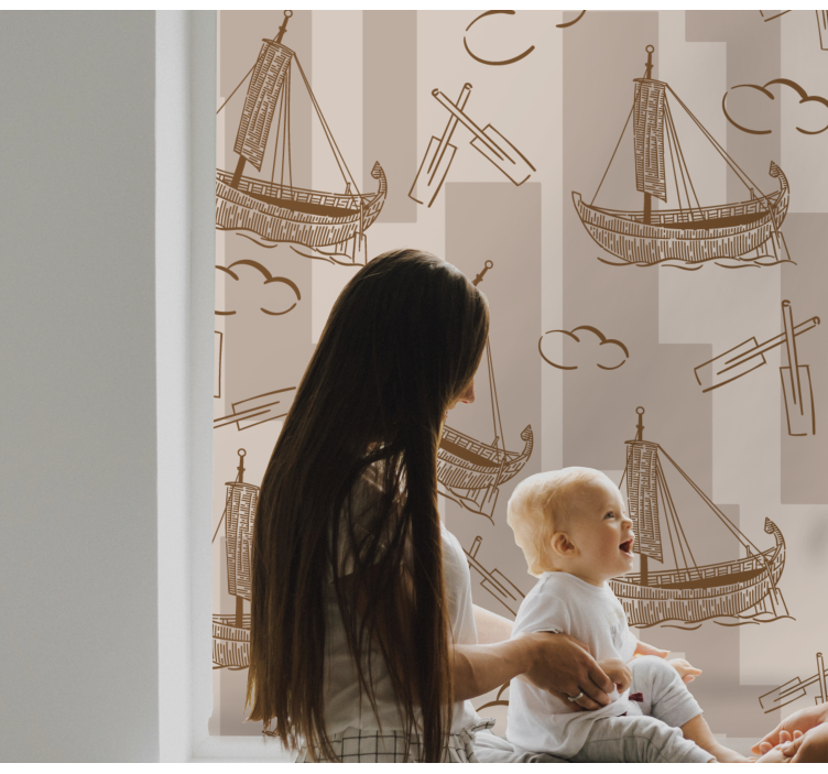 Sailing boats pattern children room roller blind - TenStickers