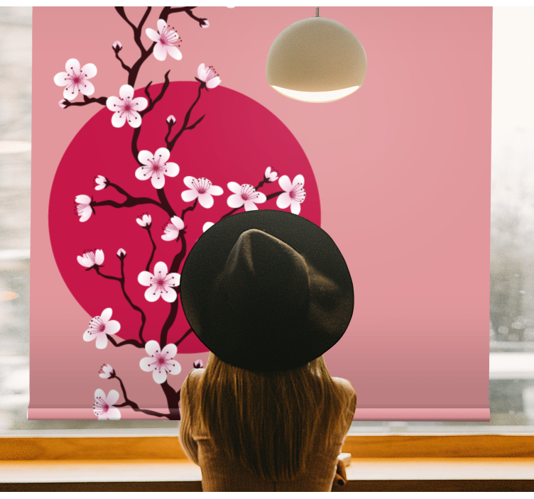 Sakura Blossom Stem flowers and plants roller blind - TenStickers