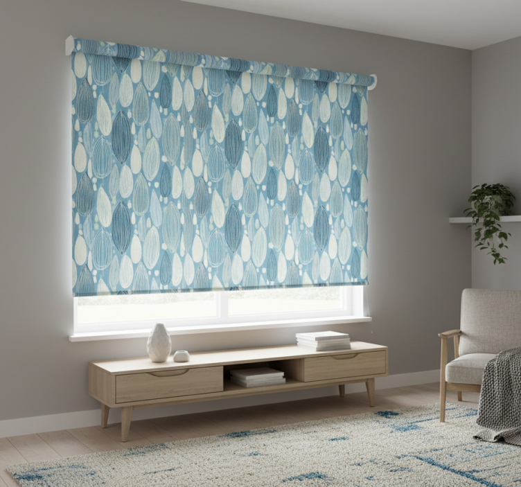 Scandinavian roller blind nordic cascading droplets - TenStickers