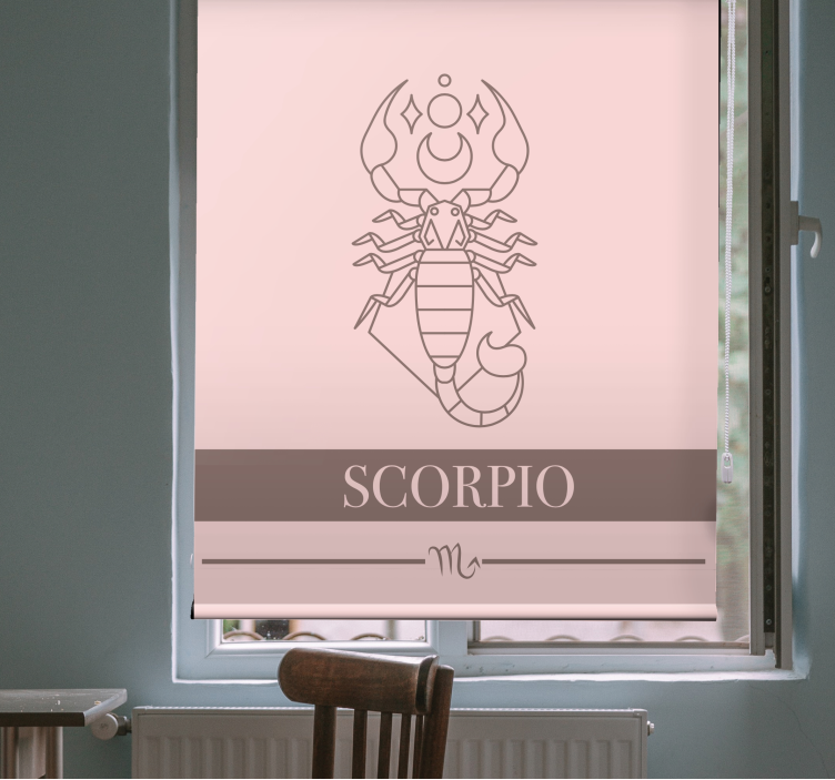 Scorpio zodiac symbol text roller blind - TenStickers