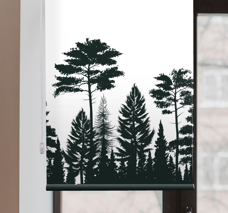 Silhouette forest scene tree roller blind - TenStickers