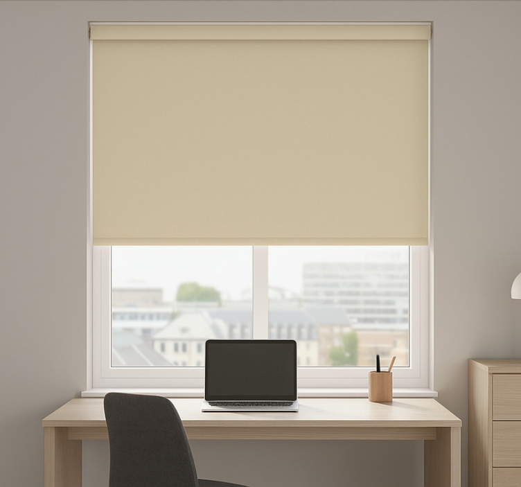 Simple beige office roller blind - TenStickers
