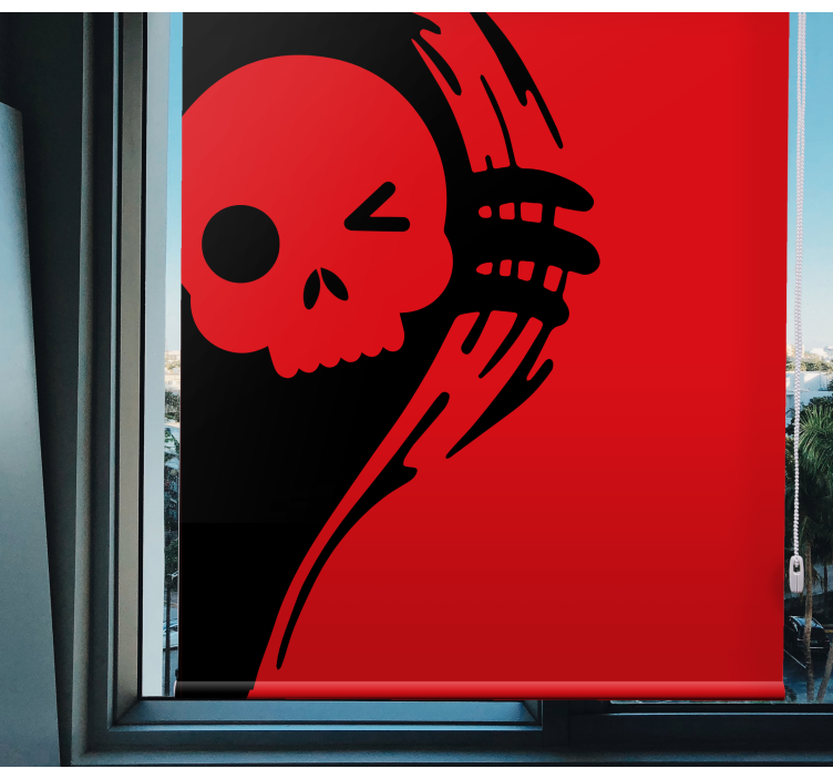 Skull emblem design geek roller blind - TenStickers
