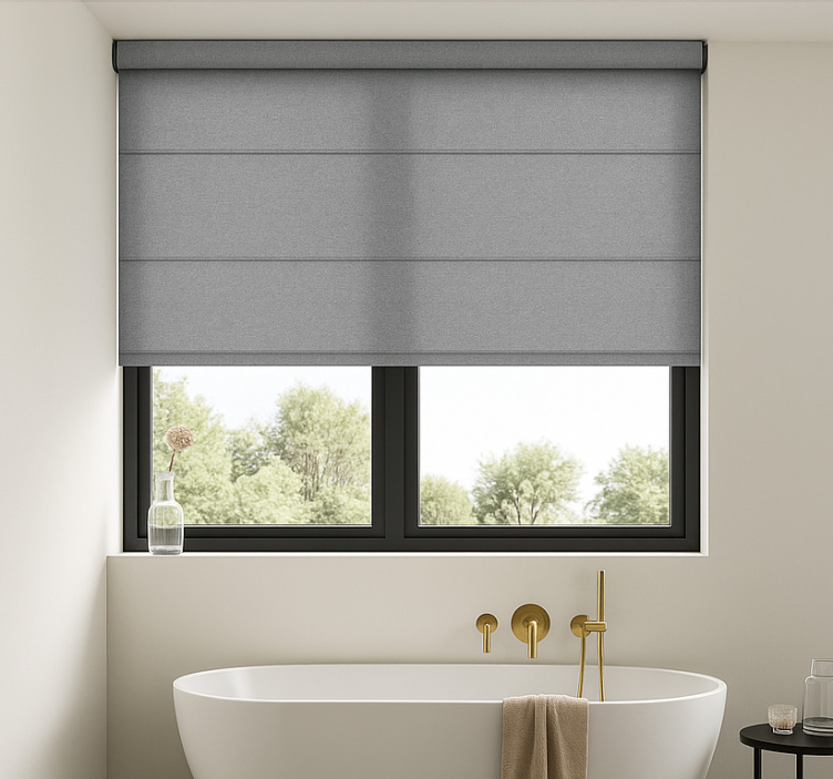 Sleek grey minimalism bathroom roller blind - TenStickers