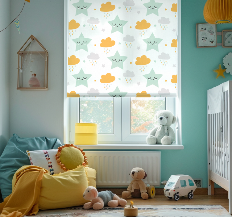 Sleepy Clouds Pattern nursery roller blind - TenStickers