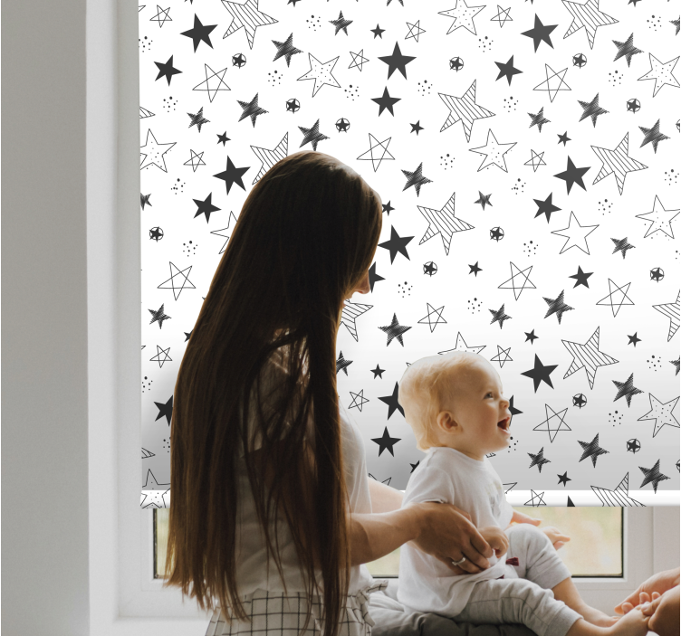 Grey starry adventure children room roller blind - TenStickers