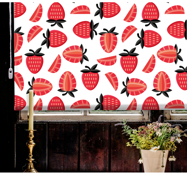Strawberry Slice Pattern fruit and vegetable roller blind - TenStickers