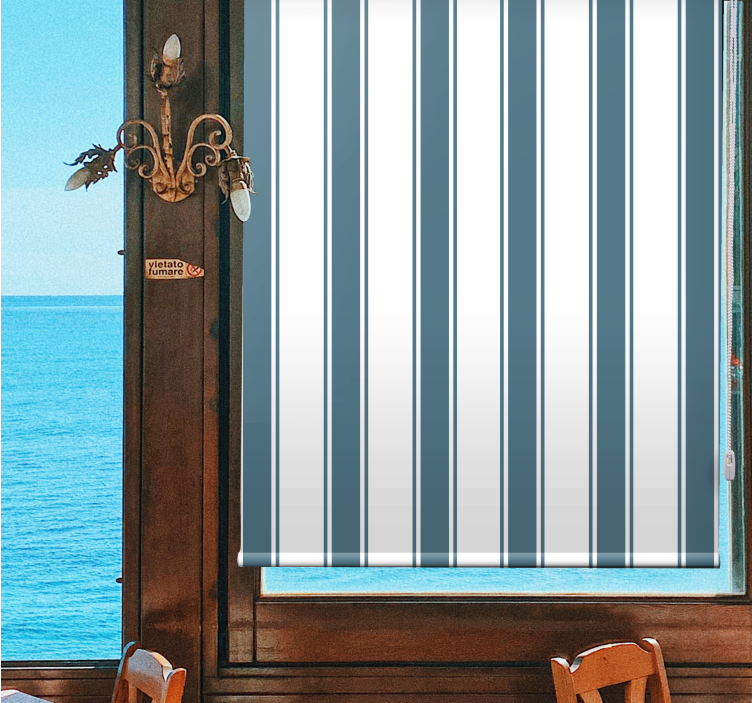 Striped Blue Fabric texture and pattern roller blind - TenStickers