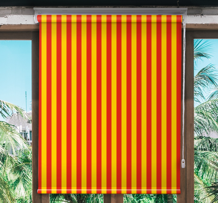 Yellow and red stripes modern roller blind - TenStickers