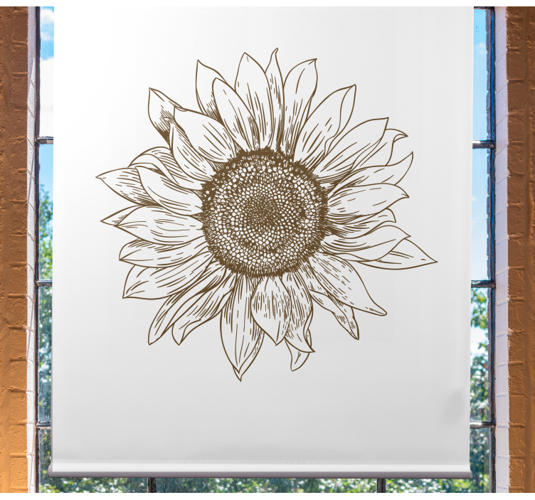 Sunflower Design flowers and plants roller blind - TenStickers