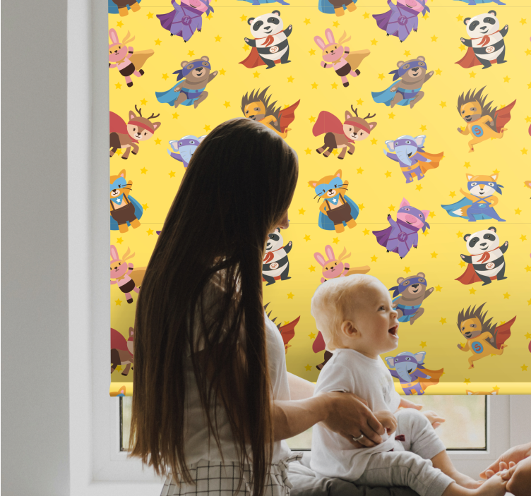 Superhero Animal Characters fun roller blind - TenStickers