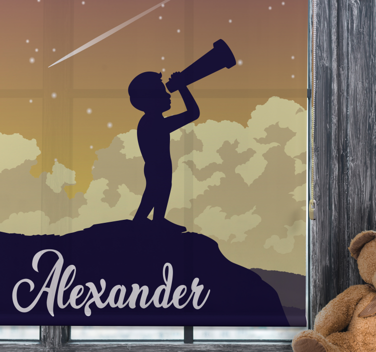 Telescope kid  Custom printed window shade - TenStickers