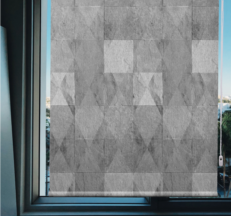 Texture and pattern roller blind geometric grey design - TenStickers