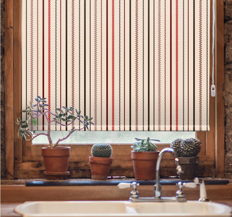Textured stripe pattern kitchen roller blind - TenStickers