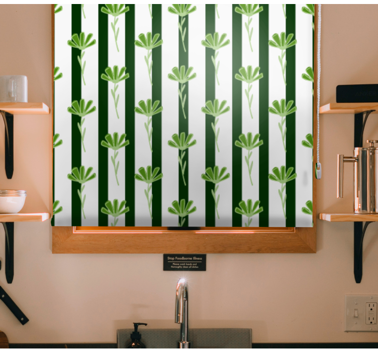 Vertical stems pattern kitchen roller blind - TenStickers