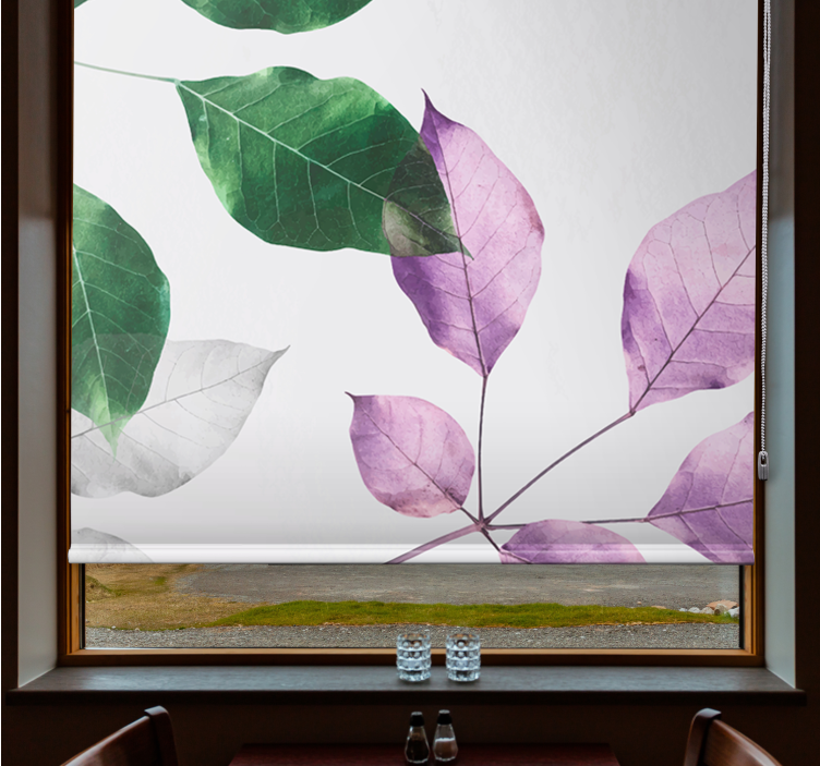 Vibrant Leaf Patterns flowers and plants roller blind - TenStickers