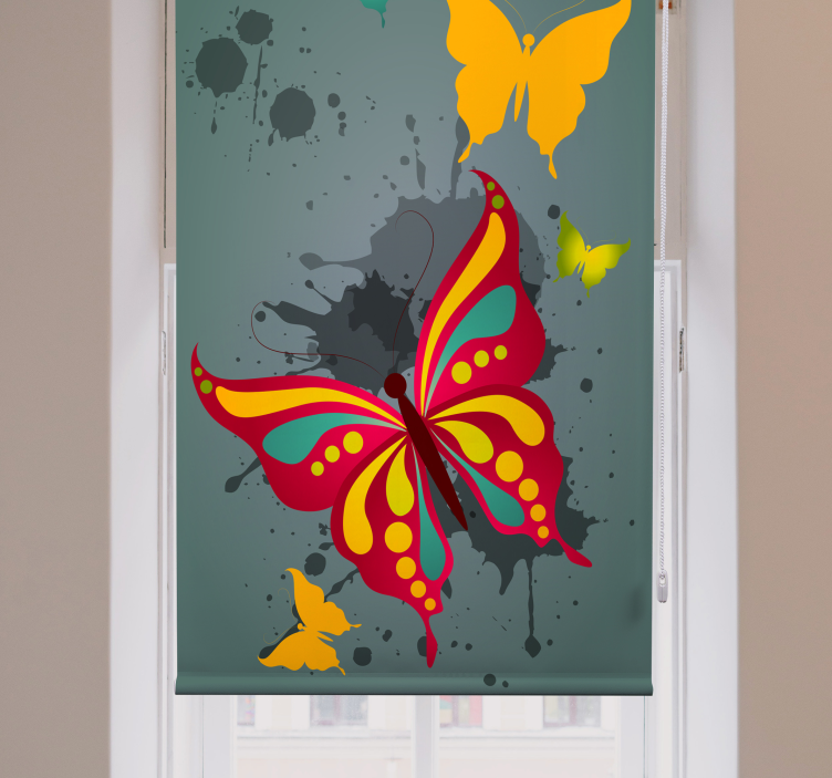 Vibrant Splash butterfly roller blind - TenStickers