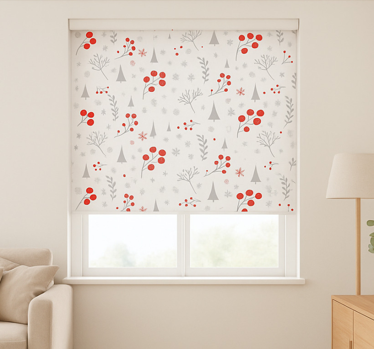 Vintage Christmas Pattern living room roller blind - TenStickers