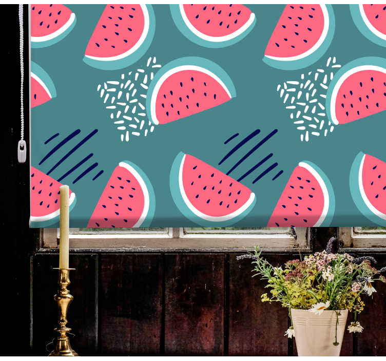 Watermelon Slice Motif fruit and vegetable roller blind - TenStickers