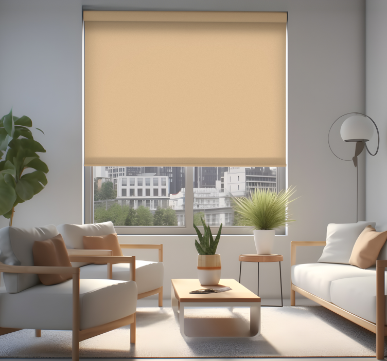 Wheat Colour Living Room Roller Blind - TenStickers