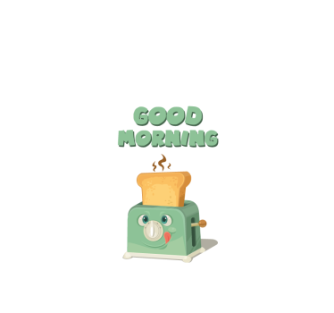 Good morning with toaster kitchen roller blind - TenStickers