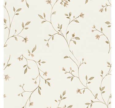 White background with flowers living room roller blind - TenStickers