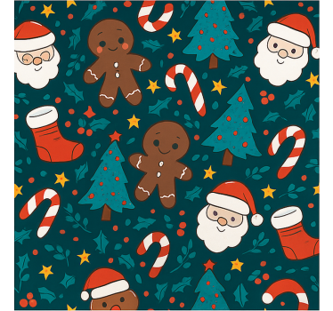 Festive Ornaments Background living room roller blind - TenStickers