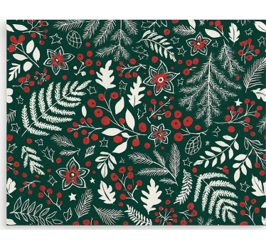Floral Christmas pattern living room roller blind - TenStickers