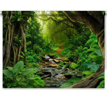 Tree roller blind tropical forest retreat - TenStickers