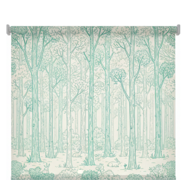 Tree roller blind mint woodland design - TenStickers