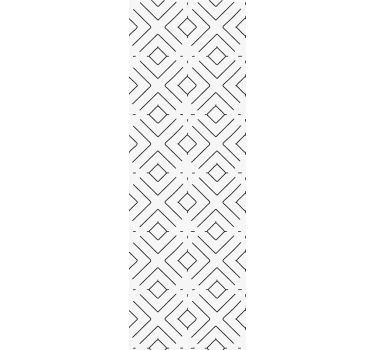 Home office roller blind white geometric pattern - TenStickers