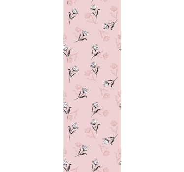 Home office roller blind white lilies on pink - TenStickers
