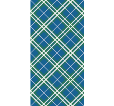 Home office roller blind in blue and green tartan - TenStickers