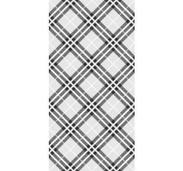 Home office roller blind in black and white tartan - TenStickers