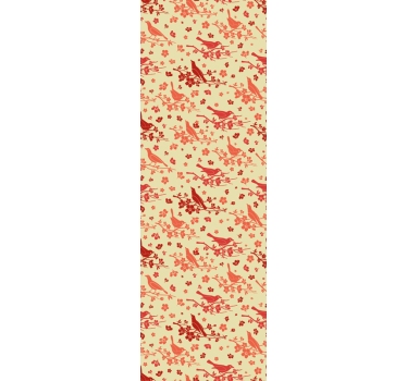 Home office roller blind with oriental trees and birds - TenStickers