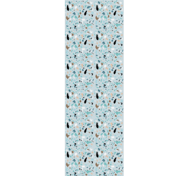 Dining room roller blind light blue terrazzo design - TenStickers