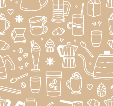 Kitchen roller blind café pattern set - TenStickers