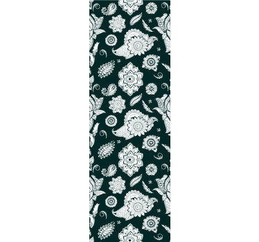 Kitchen roller blind floral tile design - TenStickers