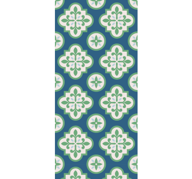 Kitchen roller blind with green clover tile design - TenStickers